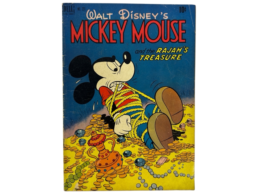 Dell Comics Four Color #231 Walt Disney's Mickey Mouse And The Rajah's Treasure Vintage 1949 10 Cent Comic Book