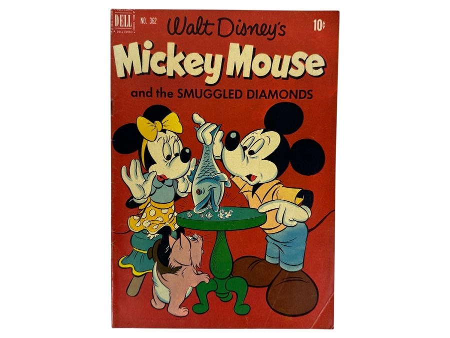 Dell Comics Four Color #362 Walt Disney's Mickey Mouse And The Smuggled Diamonds Vintage 1952 10 Cent Comic Book