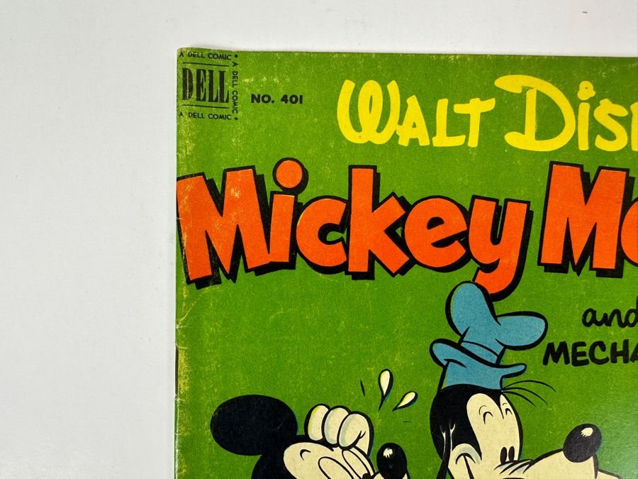 Dell Comics Four Color #401 Walt Disney's Mickey Mouse And Goofy's Mechanical Wizard Vintage 1952 10 Cent Comic Book [Photo 2]