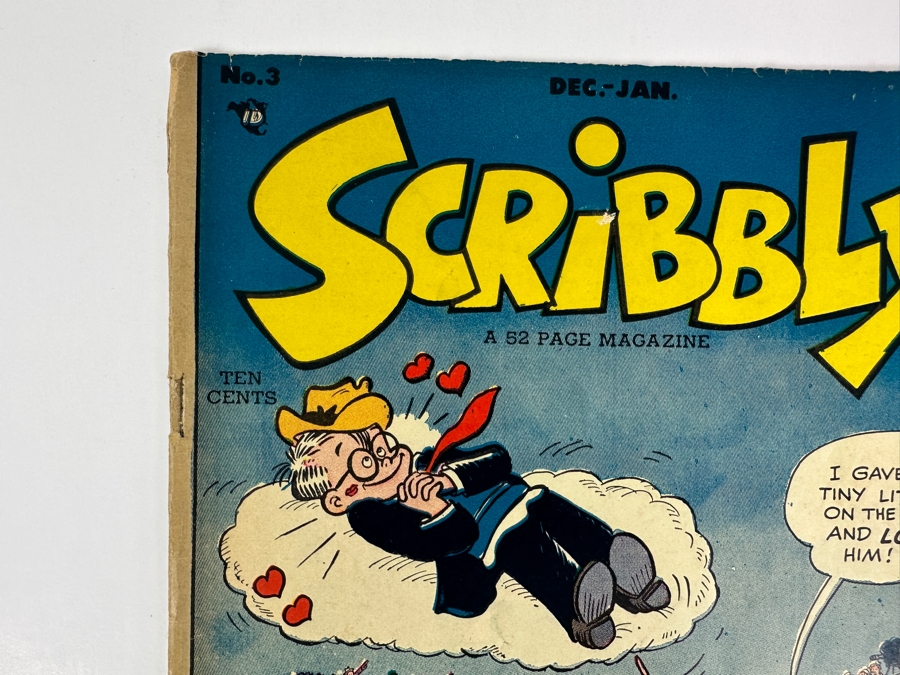 DC Comics Scribbly #3 Vintage 1948 10 Cent Comic Book Valued Ungraded: $65 [Photo 2]