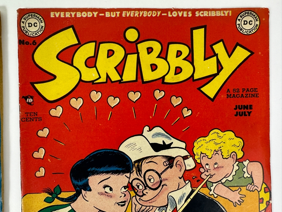 DC Comics Scribbly #5 & #6 Vintage 1948/1949 10 Cent Comic Books Valued Ungraded: $172 [Photo 3]