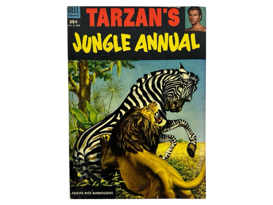 Dell Comics Tarzan's Jungle Annual #2 Edgar Rice Burroughs Vintage 1953 25 Cent Comic Book