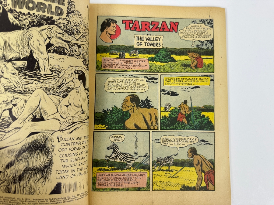 Dell Comics Tarzan's Jungle Annual #2 Edgar Rice Burroughs Vintage 1953 25 Cent Comic Book [Photo 4]
