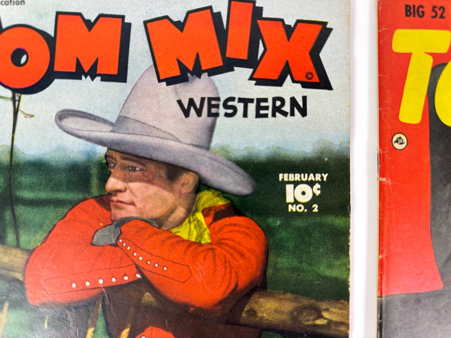 Fawcett Publication Tom Mix Western 1948 #2 & 1950 #35 10 Cent Comic Books [Photo 2]