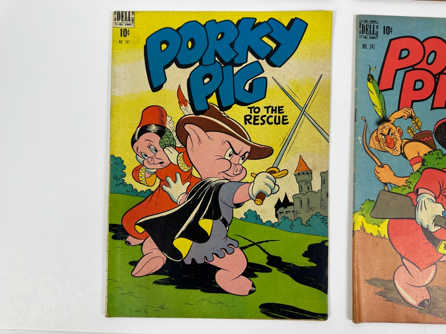 Dell Comics Four Color Porky Pig 1946 #112, 1947 #156, 1948 #191 & 1949 #241 10 Cent Comic Books Valued Ungraded: $59, 6.0: $151, 8.0: $544 [Photo 6]