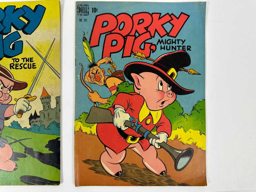 Dell Comics Four Color Porky Pig 1946 #112, 1947 #156, 1948 #191 & 1949 #241 10 Cent Comic Books Valued Ungraded: $59, 6.0: $151, 8.0: $544 [Photo 8]
