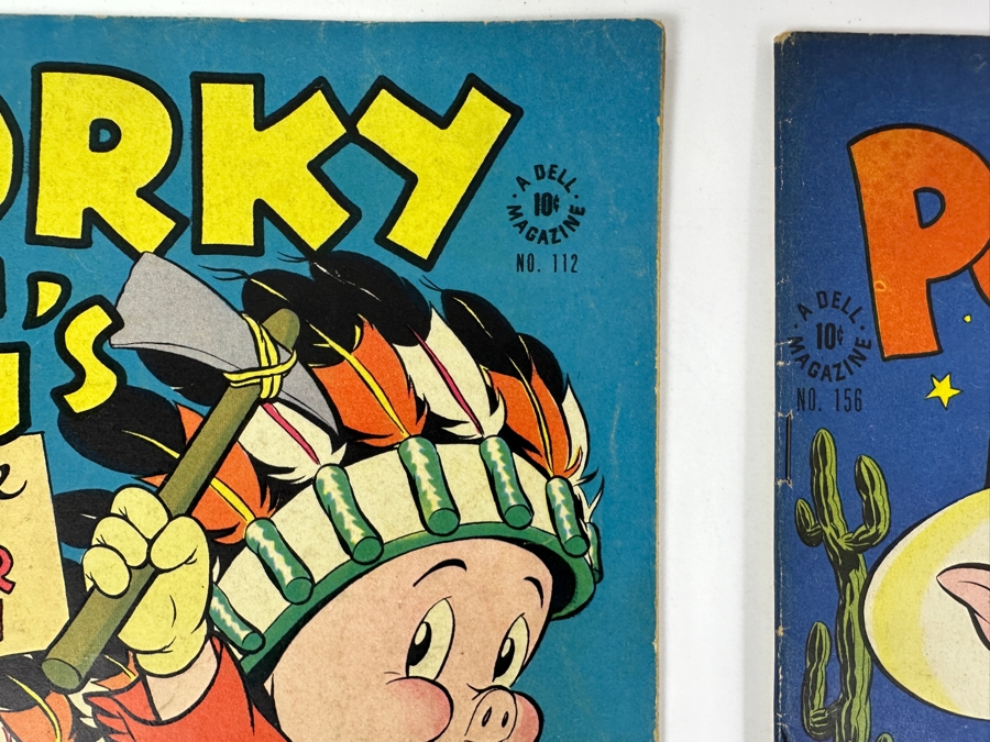 Dell Comics Four Color Porky Pig 1946 #112, 1947 #156, 1948 #191 & 1949 #241 10 Cent Comic Books Valued Ungraded: $59, 6.0: $151, 8.0: $544 [Photo 3]