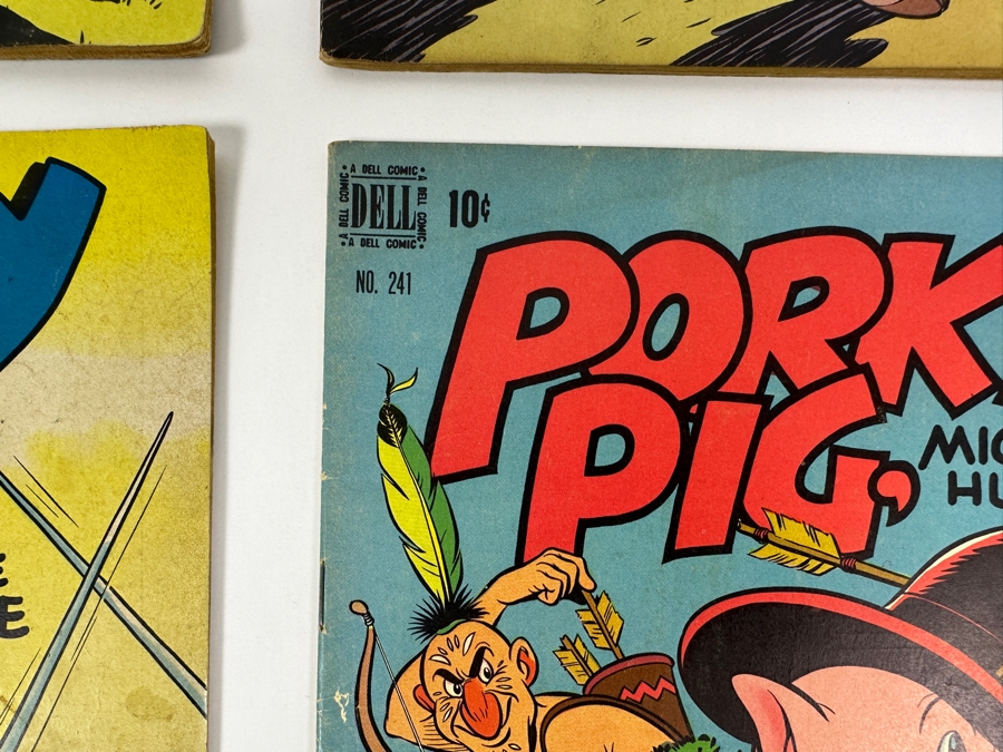 Dell Comics Four Color Porky Pig 1946 #112, 1947 #156, 1948 #191 & 1949 #241 10 Cent Comic Books Valued Ungraded: $59, 6.0: $151, 8.0: $544 [Photo 9]