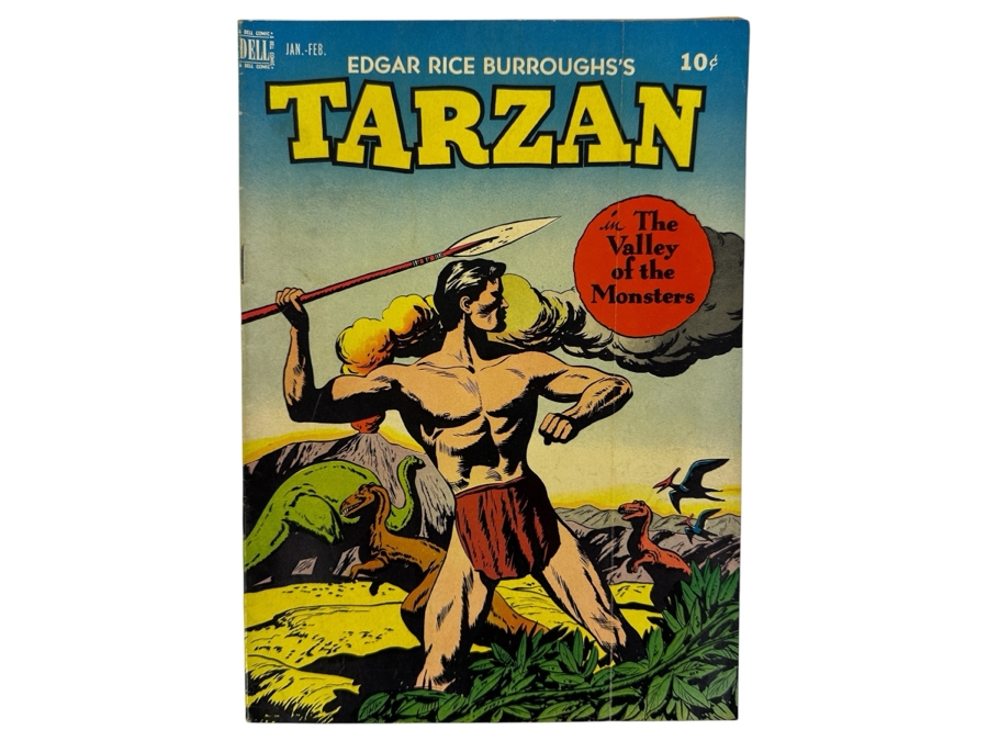 Dell Comics Edgar Rice Burrough's Tarzan In The Valley Of The Monsters #7 Vintage 1949 10 Cent Comic Book Valued Ungraded: $61