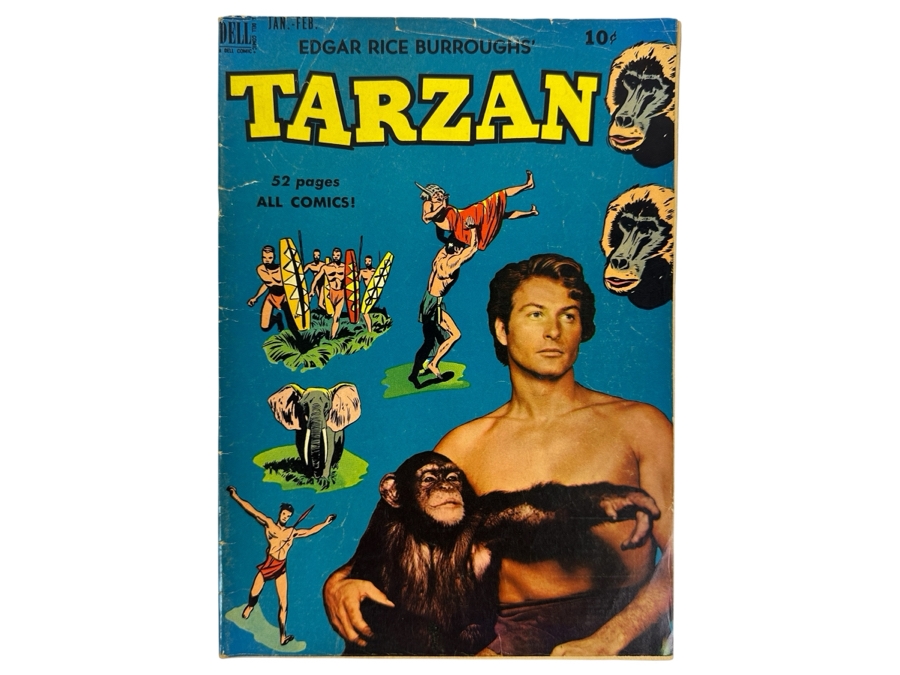 Dell Comics Edgar Rice Burrough's Tarzan #13 Vintage 1950 10 Cent Comic Book