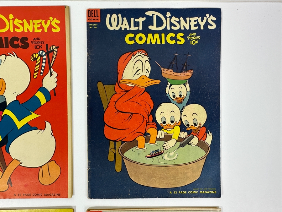 (4) Dell Comics Walt Disney's Comics And Stories #159, #160, #162 & #164 Vintage 1953/1954 10 Cent Comic Books	 [Photo 4]
