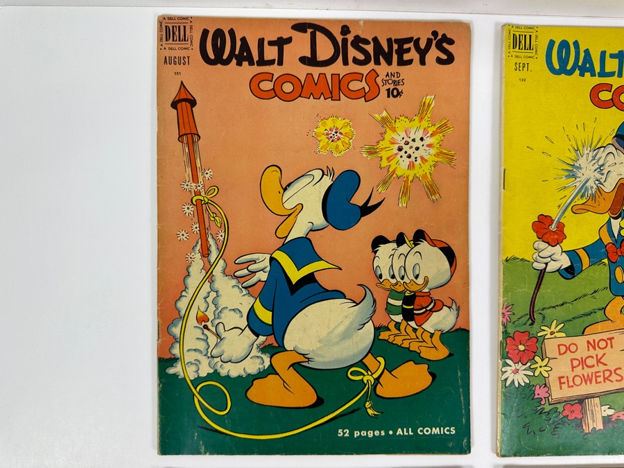 (4) Dell Comics Walt Disney's Comics And Stories #131, #132, #133 & #134 Vintage 1951 10 Cent Comic Books Valued Ungraded: $70, 6.0: $363, 8.0: $655 [Photo 2]