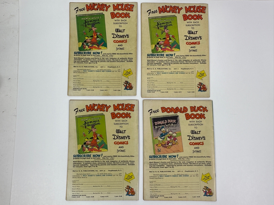 (4) Dell Comics Walt Disney's Comics And Stories #131, #132, #133 & #134 Vintage 1951 10 Cent Comic Books Valued Ungraded: $70, 6.0: $363, 8.0: $655 [Photo 10]