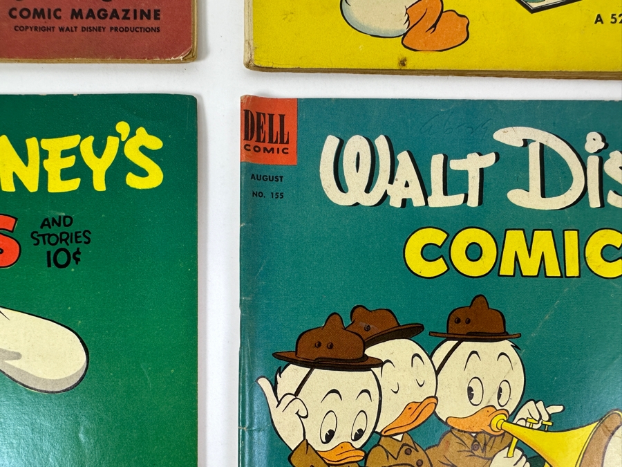 (4) Dell Comics Walt Disney's Comics And Stories #150, #152, #153 & #155 Vintage 1953 10 Cent Comic Books Valued Ungraded: $54, 6.0: $171, 8.0: $537 [Photo 9]