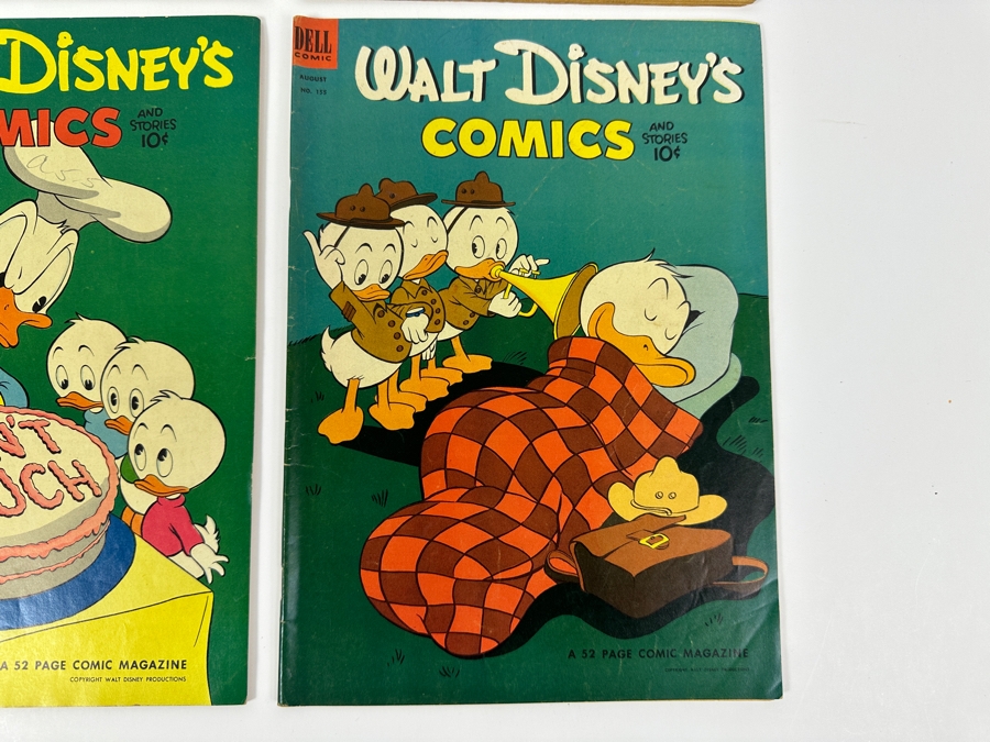 (4) Dell Comics Walt Disney's Comics And Stories #150, #152, #153 & #155 Vintage 1953 10 Cent Comic Books Valued Ungraded: $54, 6.0: $171, 8.0: $537 [Photo 8]