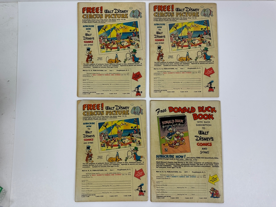 (4) Dell Comics Walt Disney's Comics And Stories #126, #127, #128 & #130 Vintage 1951 10 Cent Comic Books Valued Ungraded: $57, 6.0: $370, 8.0: $789 [Photo 10]