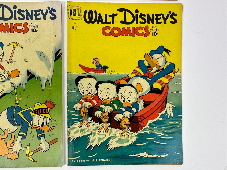(4) Dell Comics Walt Disney's Comics And Stories #126, #127, #128 & #130 Vintage 1951 10 Cent Comic Books Valued Ungraded: $57, 6.0: $370, 8.0: $789 [Photo 8]