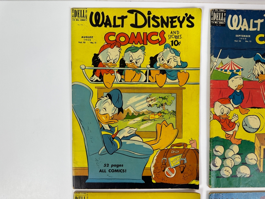 (4) Dell Comics Walt Disney's Comics And Stories #119, #120, #123 & #125 Vintage 1950/1951 10 Cent Comic Books Valued Ungraded: $47, 6.0: $328, 8.0: $653 [Photo 2]