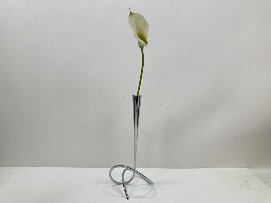Just Added - Black+Blum Loop Chrome Flower Vase 11.75H [Photo 2]