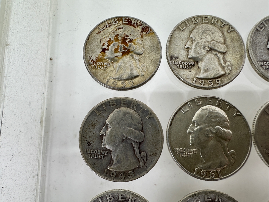 (20) Vintage Silver Quarters: (1) Barber Silver Quarter, (1) Standing Liberty Silver Quarter & (18) Washington Silver Quarters [Photo 7]