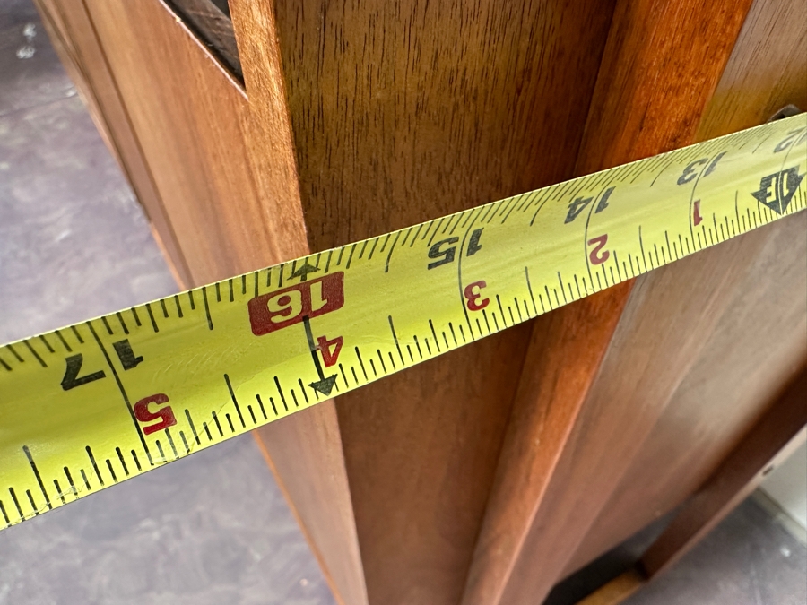 Pair Of Mid-Century Modern Walnut Modular Shelving Bookcases Bookshelves Cabinets With 3-Drawers Made In Yugoslavia 58.5'W X 16'D X 74.5'H [Photo 9]