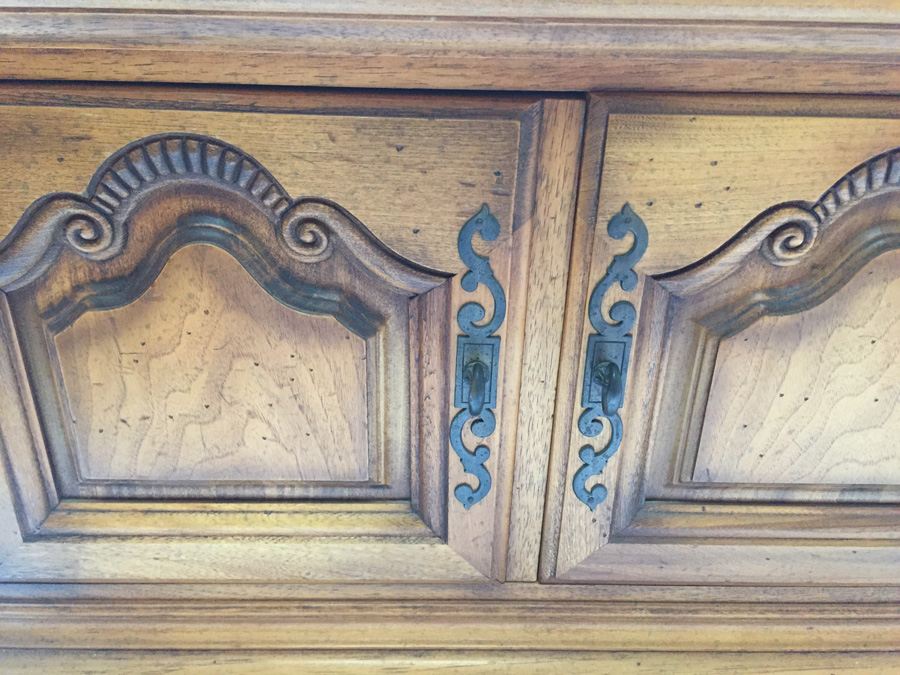 French In The Country Manner by Drexel Cabinet With Slate Top On Casters [Photo 5]