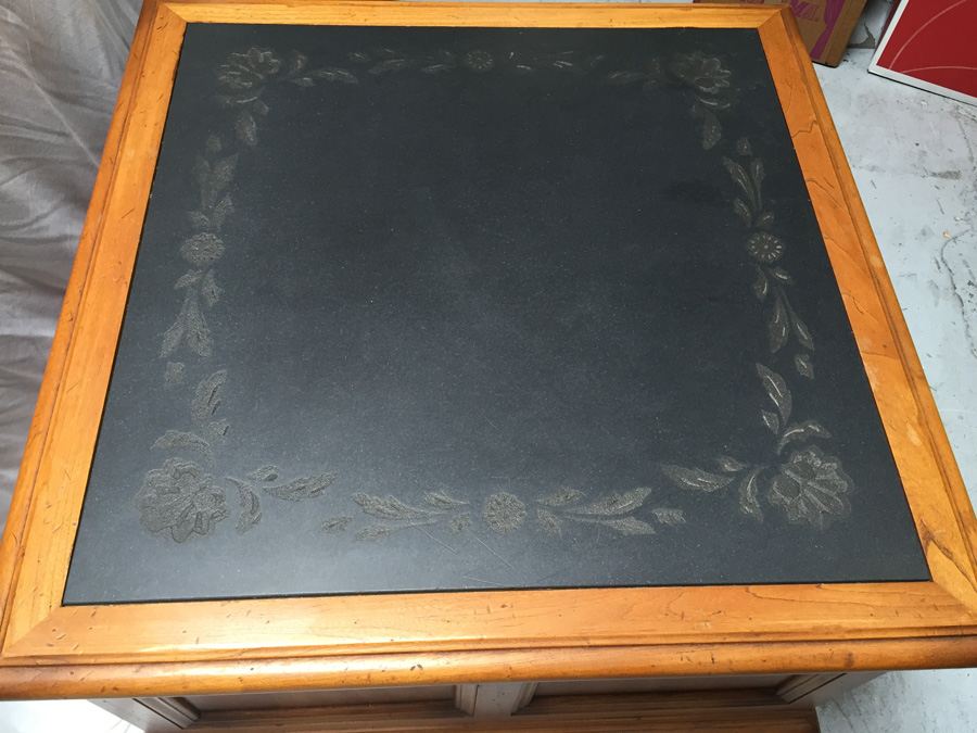 French In The Country Manner by Drexel Cabinet With Slate Top On Casters [Photo 10]