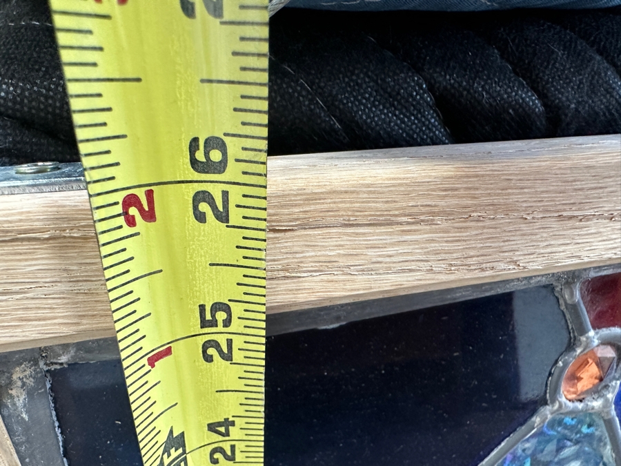 Modernist Stained Glass Window With Wooden Frame 20 X 26 [Photo 5]