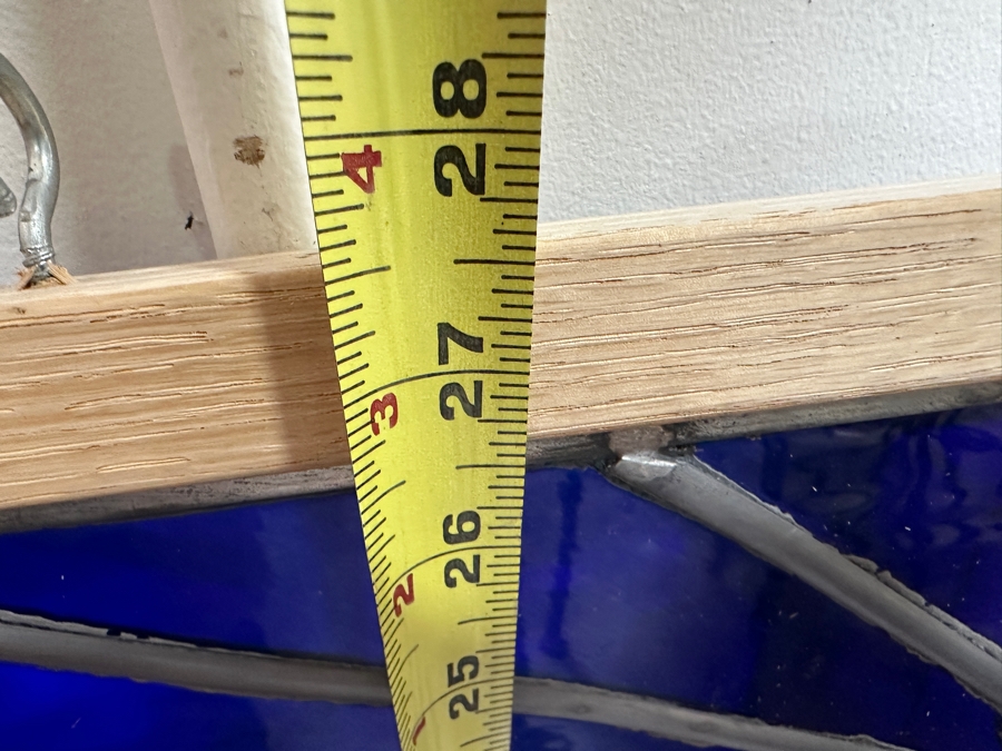 Stained Glass Window With Wooden Frame 31.5 X 27.5 [Photo 5]