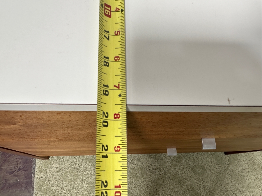 Florence Knoll Three-Piece Walnut Dresser And Vanity Set With Floating Desk - Period 1950's Mid-Century Modern Piece (Pair Of Dressers Can Be Separated) Each Dresser Is 36'W And Desk Is 28'W X 20'D X 29'H [Photo 14]