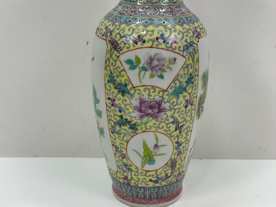 Vintage Chinese Famille Rose Porcelain Vase 12.5H [Photo 8]
