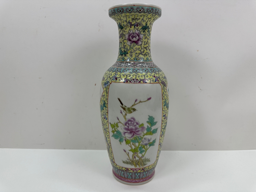 Vintage Chinese Famille Rose Porcelain Vase 12.5H [Photo 10]