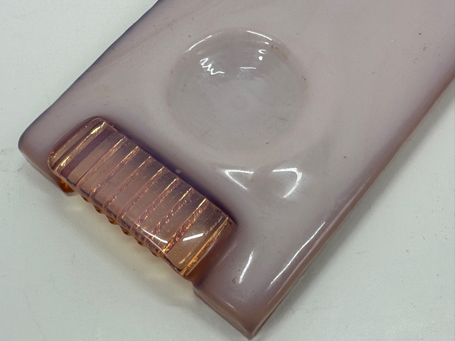 Vintage Pink Glass Tray With Handles And Circular Indentation 12.5W X 4.5D X 1.5H [Photo 6]