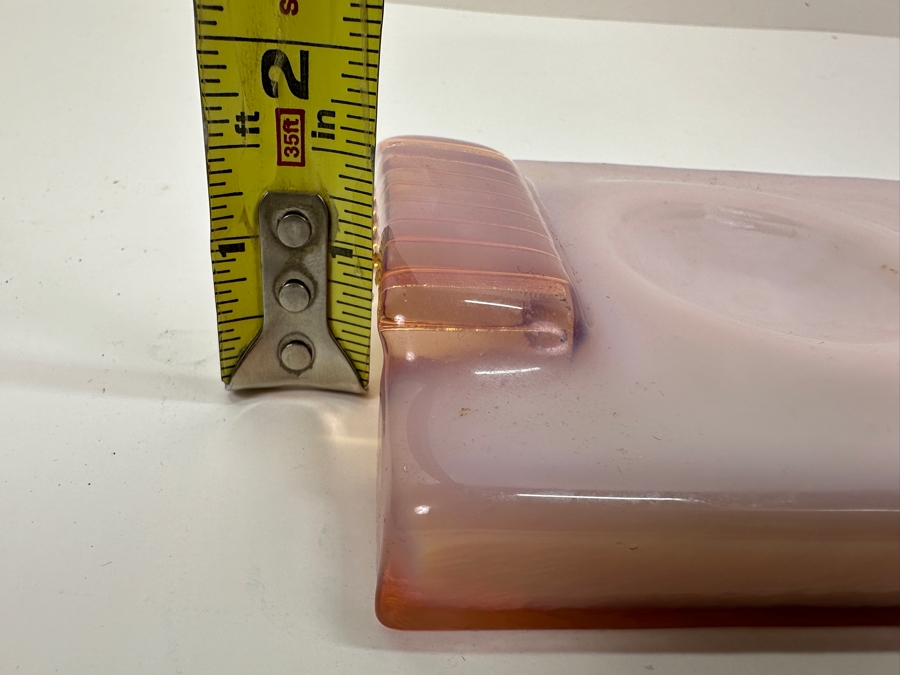 Vintage Pink Glass Tray With Handles And Circular Indentation 12.5W X 4.5D X 1.5H [Photo 10]