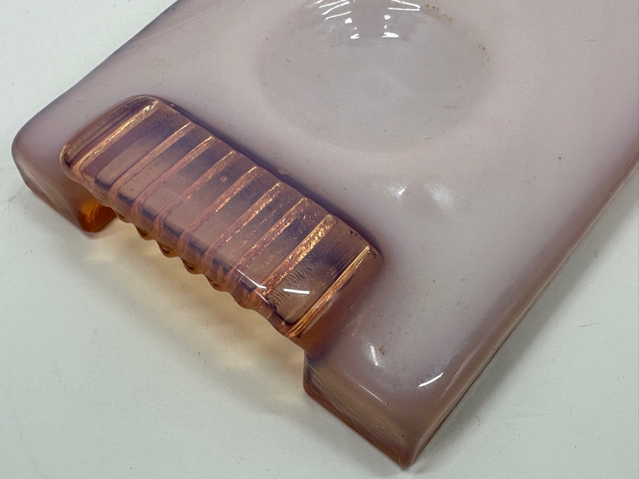 Vintage Pink Glass Tray With Handles And Circular Indentation 12.5W X 4.5D X 1.5H [Photo 5]