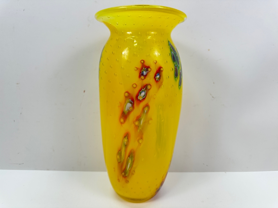Patricia Yockey Signed Art Glass Vase 11.5'H [Photo 2]