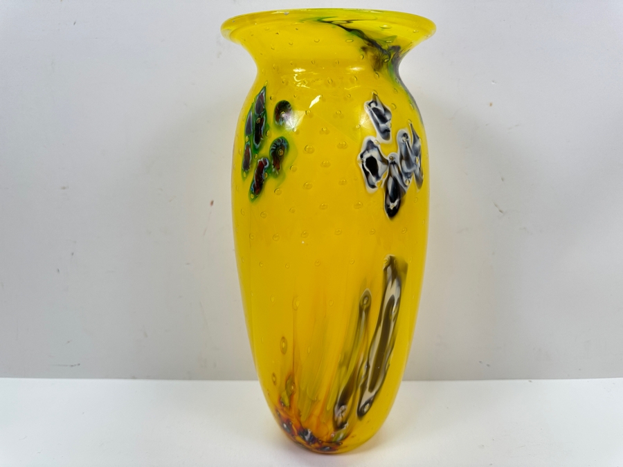 Patricia Yockey Signed Art Glass Vase 11.5'H [Photo 7]