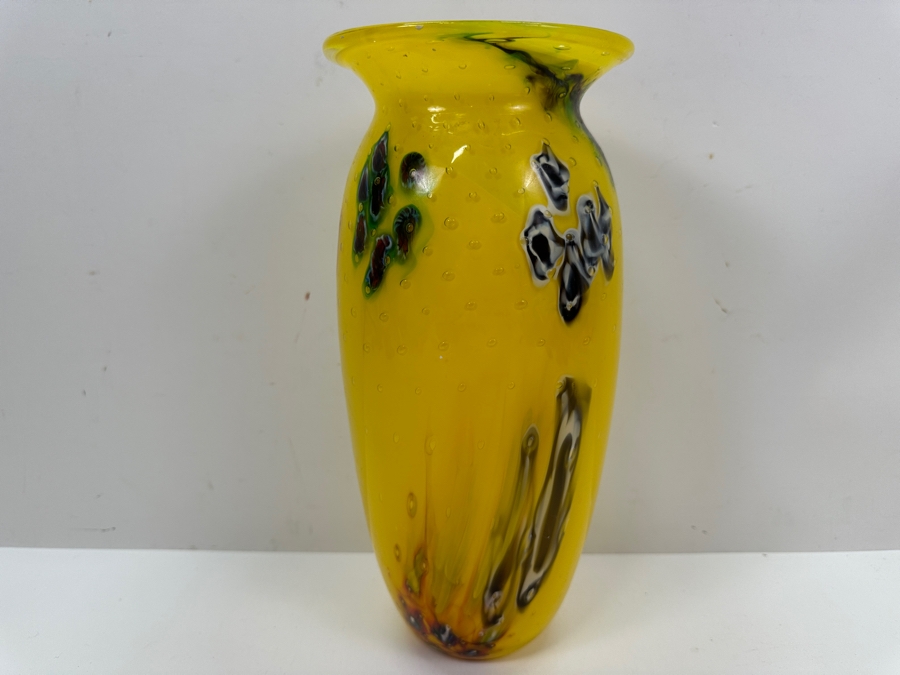 Patricia Yockey Signed Art Glass Vase 11.5'H [Photo 6]