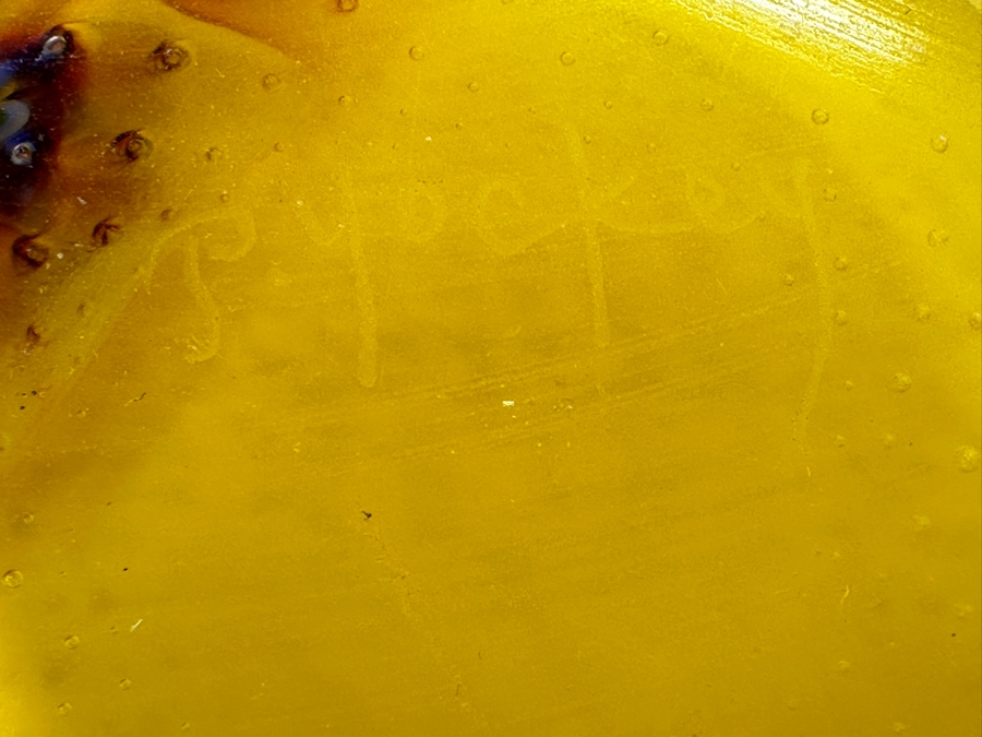 Patricia Yockey Signed Art Glass Vase 11.5'H [Photo 9]