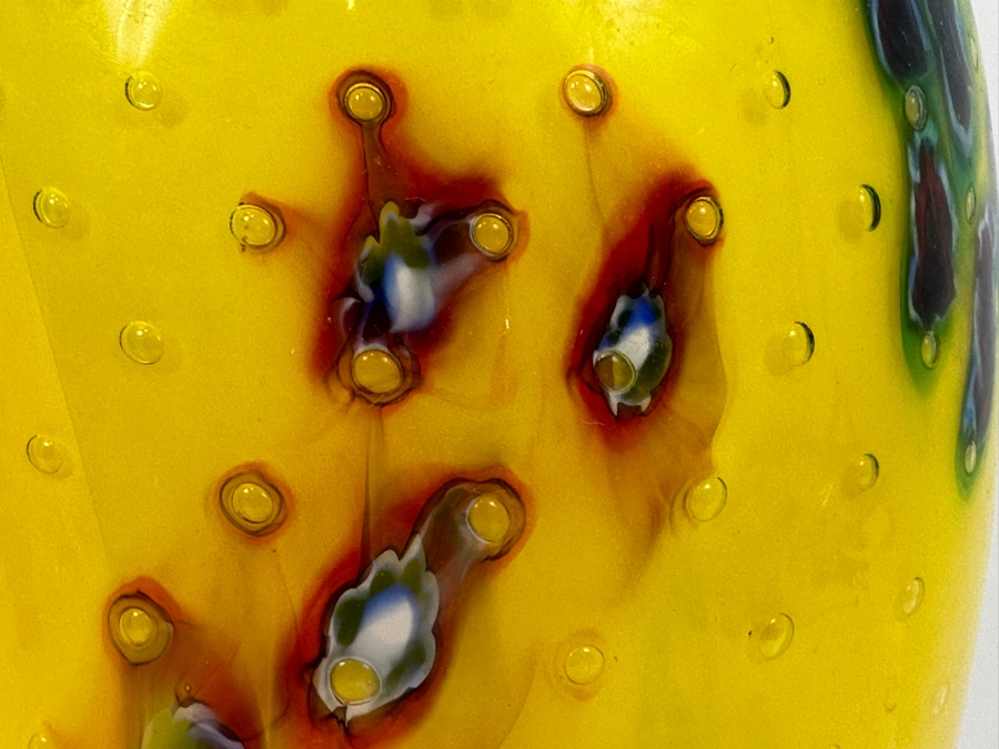 Patricia Yockey Signed Art Glass Vase 11.5'H [Photo 3]