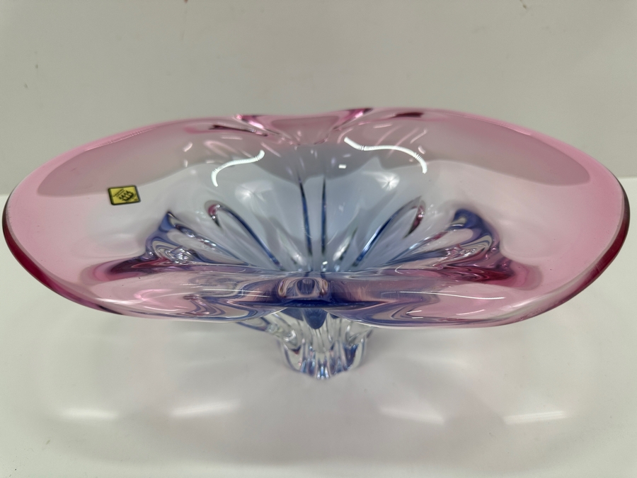 Art Glass Centerpiece Bowl By Glassworks Chribska Made In The Czech Republic 12.25W X 7D X 5H [Photo 3]