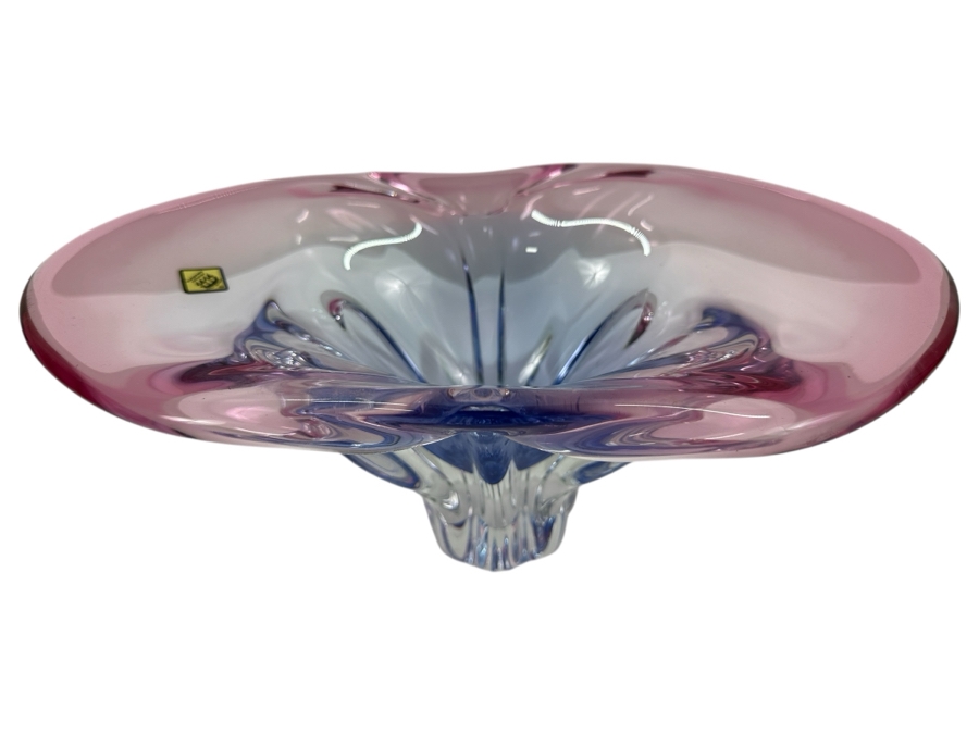 Art Glass Centerpiece Bowl By Glassworks Chribska Made In The Czech Republic 12.25W X 7D X 5H