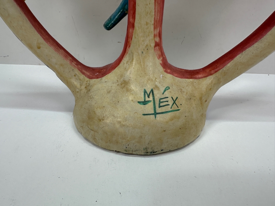 Mexican Folk Art Pottery Tree Of Life Candelabra 16W X 22H [Photo 11]