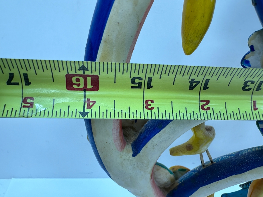 Mexican Folk Art Pottery Tree Of Life Candelabra 16W X 22H [Photo 12]