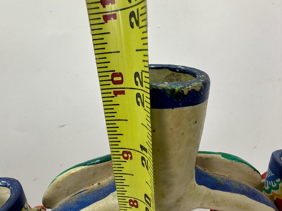 Mexican Folk Art Pottery Tree Of Life Candelabra 16W X 22H [Photo 13]