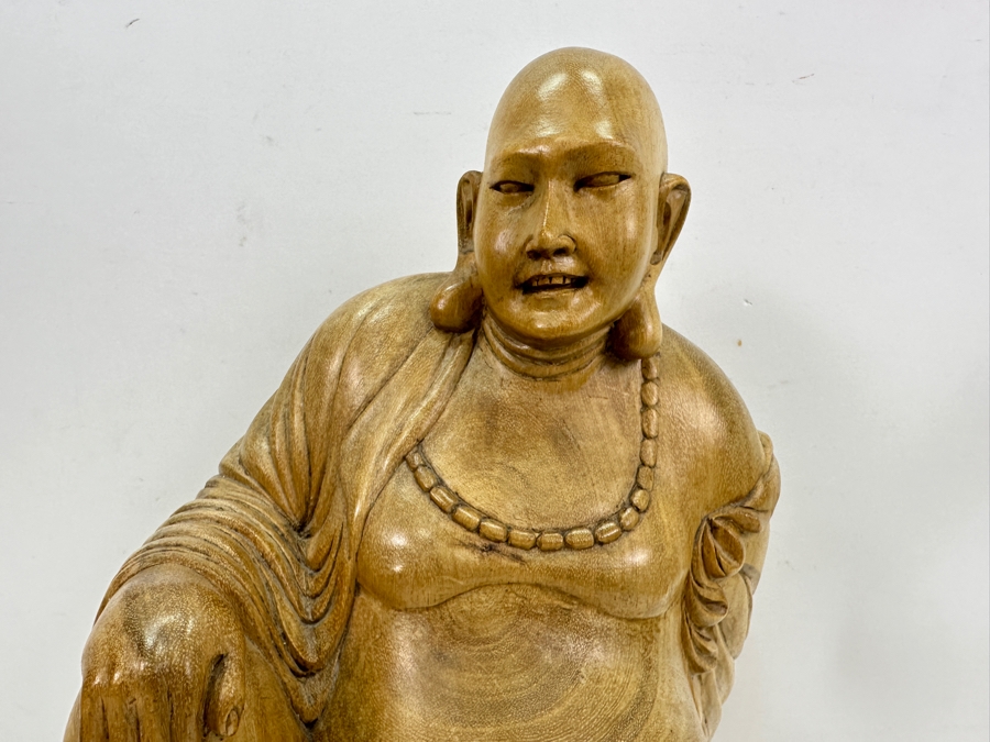 Hand Carved Wooden Buddha Sculpture 14H [Photo 2]