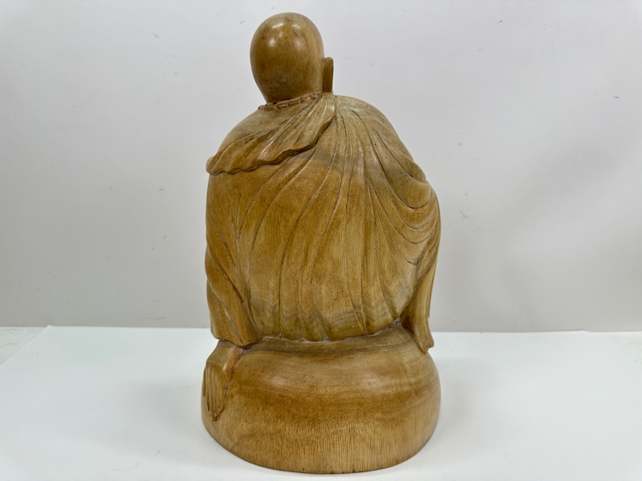 Hand Carved Wooden Buddha Sculpture 14H [Photo 7]