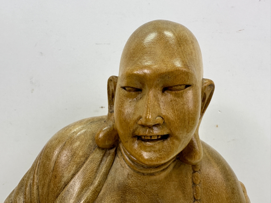 Hand Carved Wooden Buddha Sculpture 14H [Photo 10]