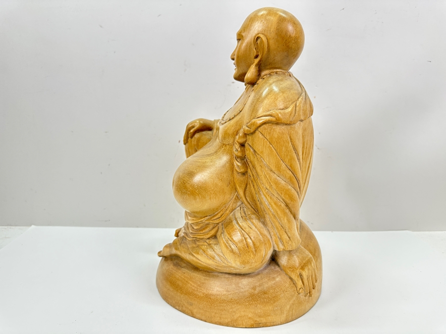 Hand Carved Wooden Buddha Sculpture 14H [Photo 6]