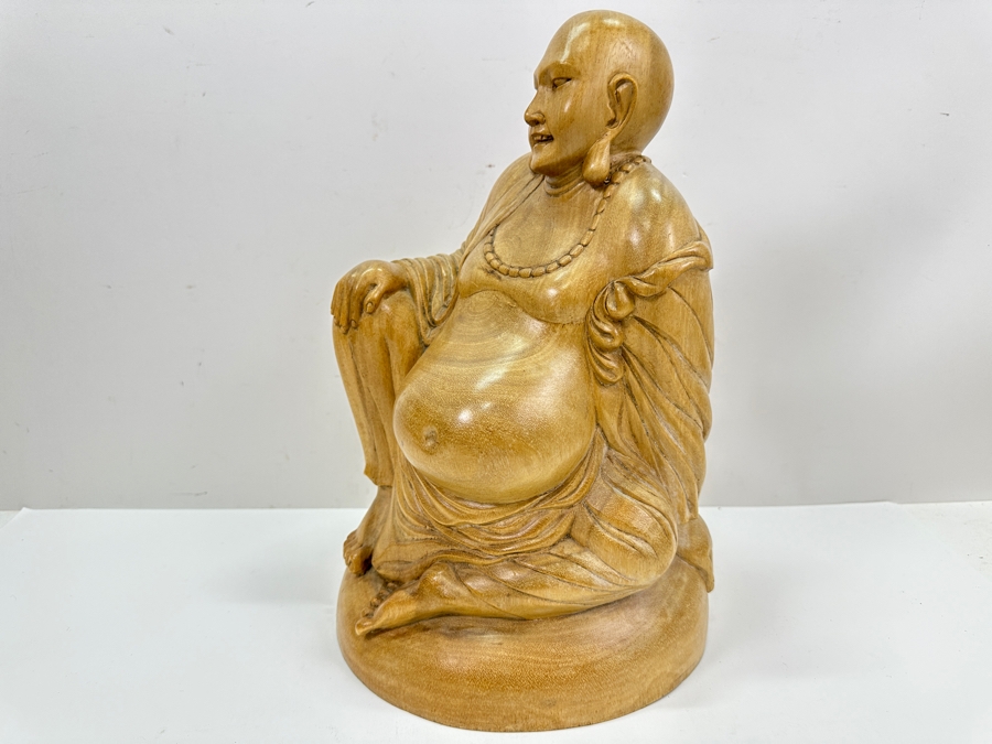 Hand Carved Wooden Buddha Sculpture 14H [Photo 5]